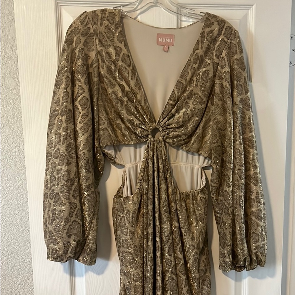 SMYM Cutout Snake Print Cutout Dress